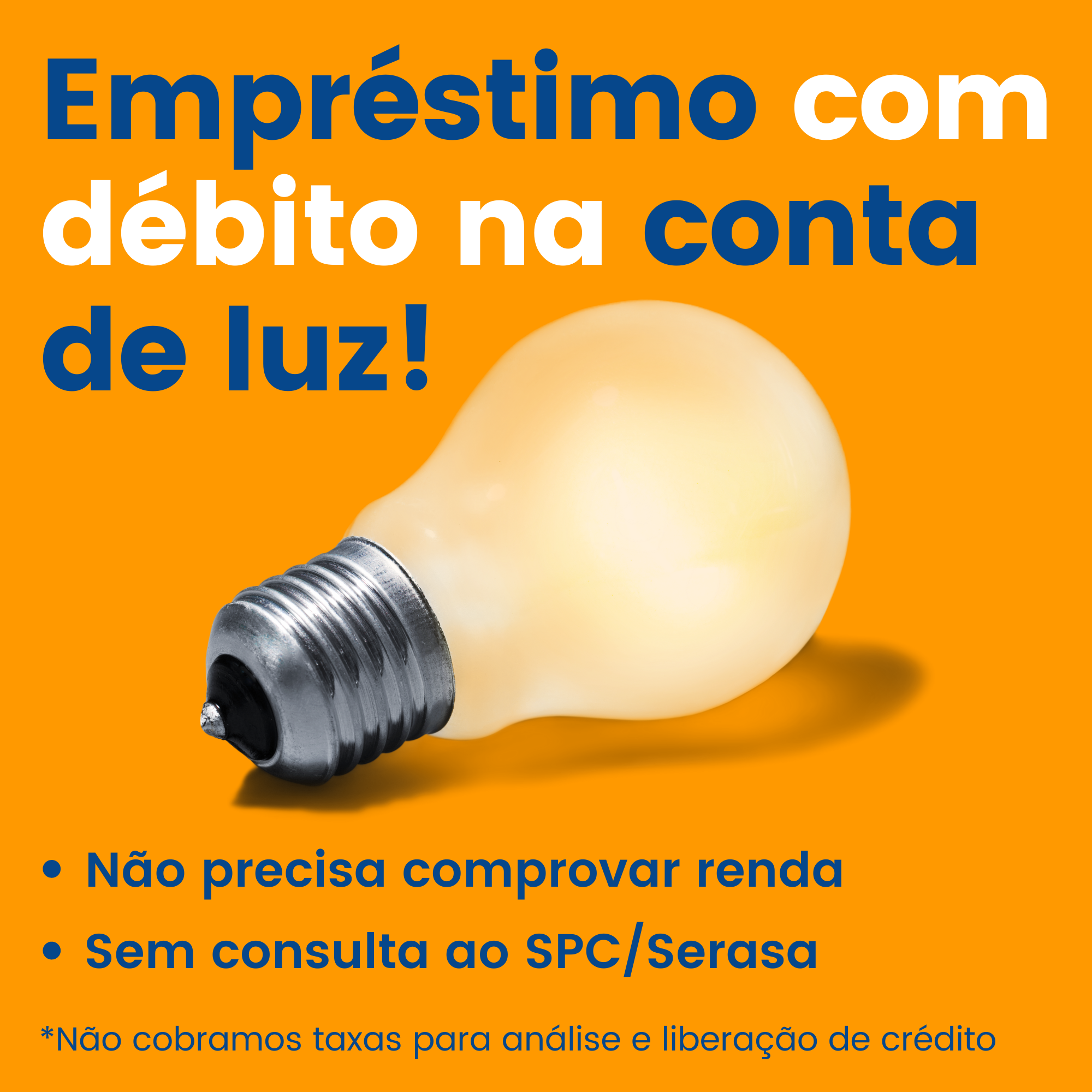 imagem de lâmpada com cifrão com alusão a liberação do crédito rápido com o empréstimo com débito na conta de luz da CrediConfiance